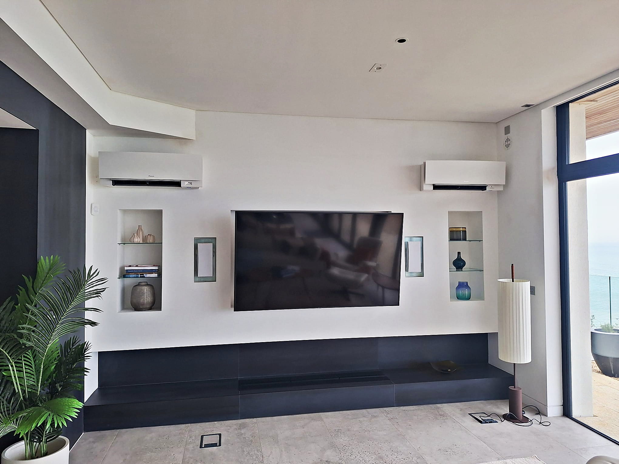 Wall mounted unit fitted in a finished room